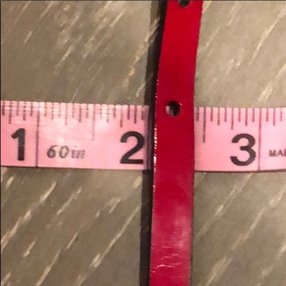Skinny Red Belt with Silver Buckle - Picture 6 of 6